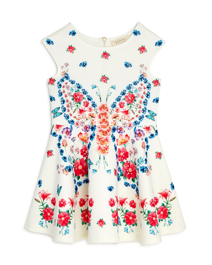 Hannah Banana Girls Butterfly Fit and Flare Dress Little Kid
