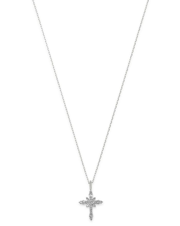 Bloomingdale's Diamond Cross Pendant Necklace In 14k White Gold, 0.30 Ct. T.w. - 100% Exclusive