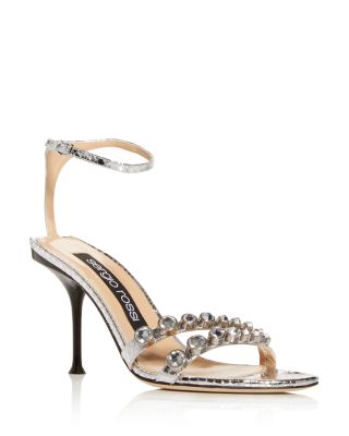 Sergio Rossi - Women's Milano Embellished Snake-Embossed High-Heel Sandals