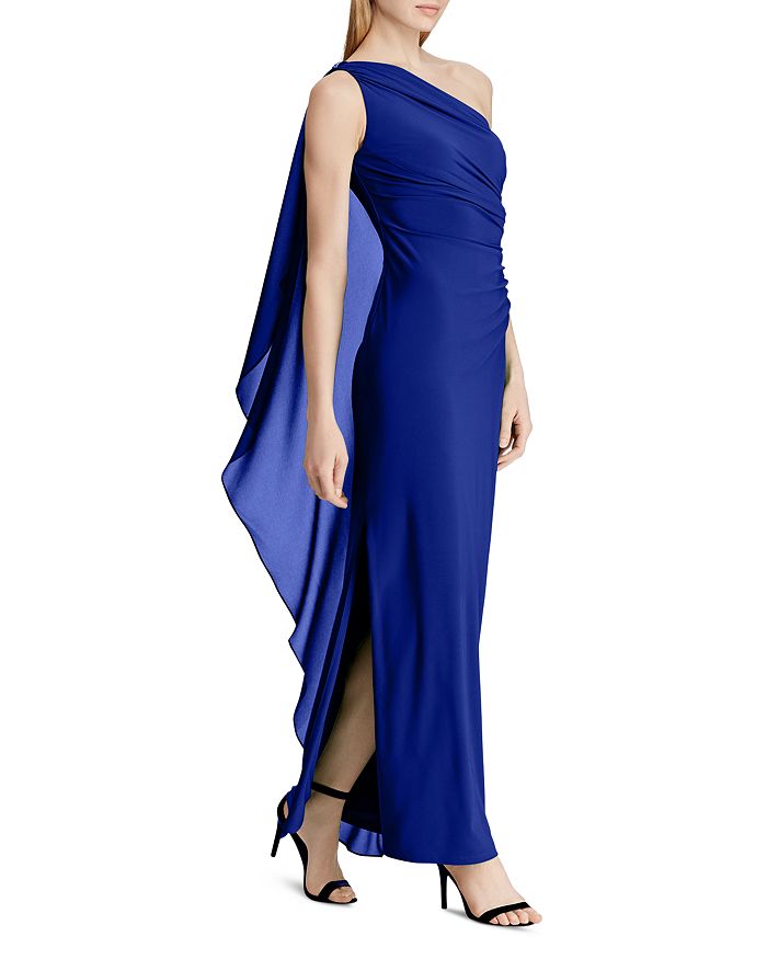 Lauren ralph lauren one shoulder hot sale gown