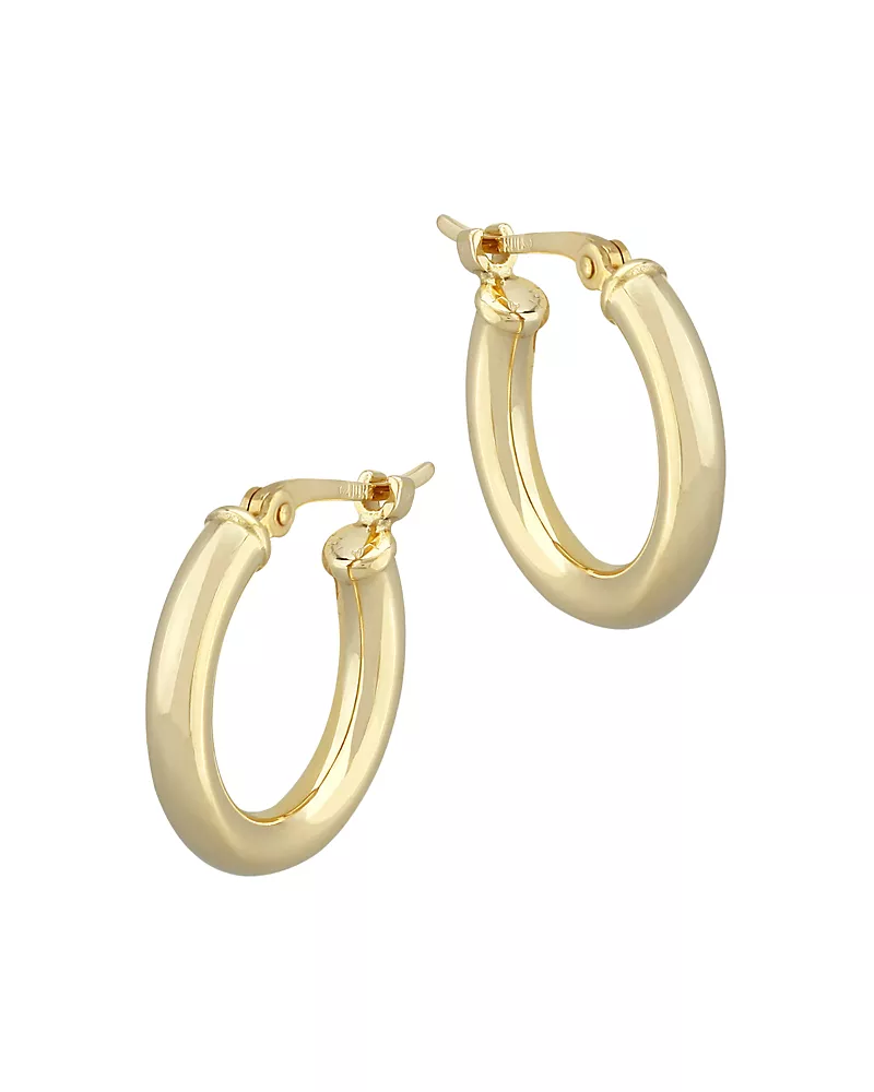 Bloomingdale's Fine Collection Small Tube Hoop Earrings in 14K Yellow Gold