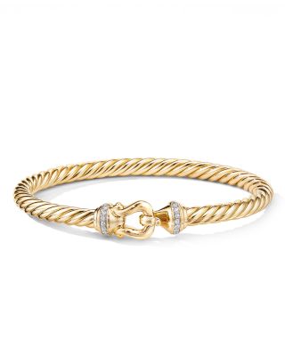 cable buckle bracelet with diamonds