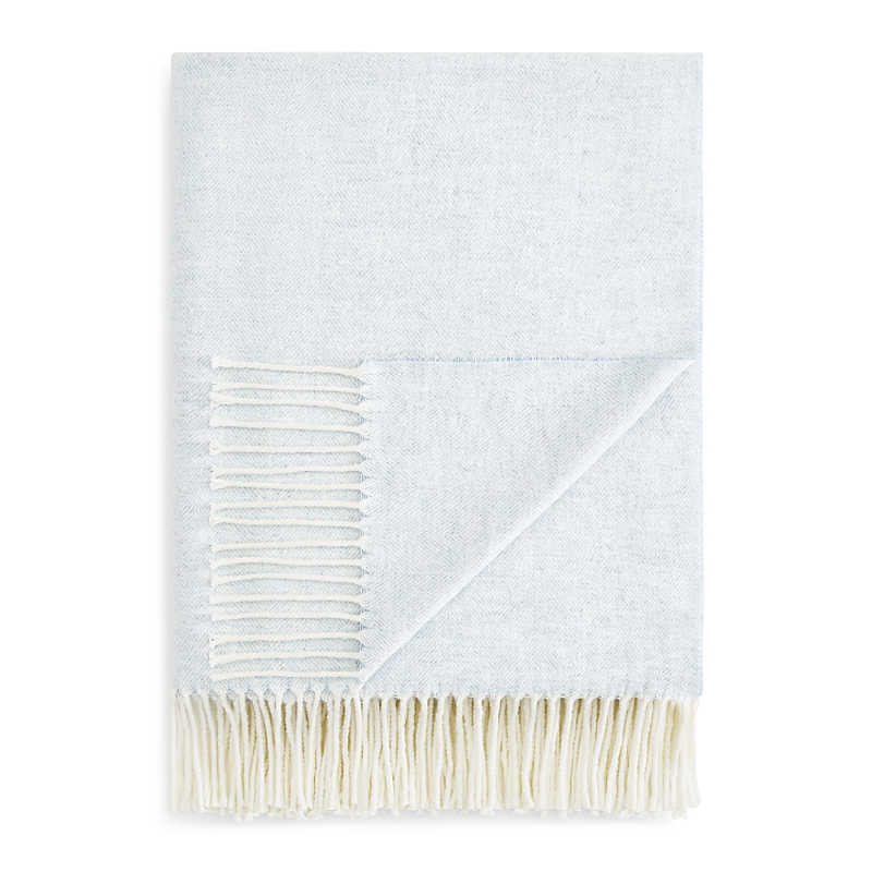 Lands Downunder Landsdown Under Herringbone Cotton Blend Throw In Hydrangea