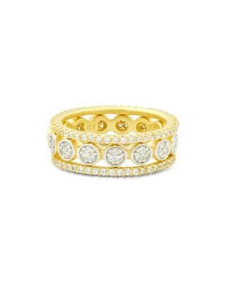 Freida Rothman Fleur Bloom Empire Stackable Rings in 14K Gold-Plated ...