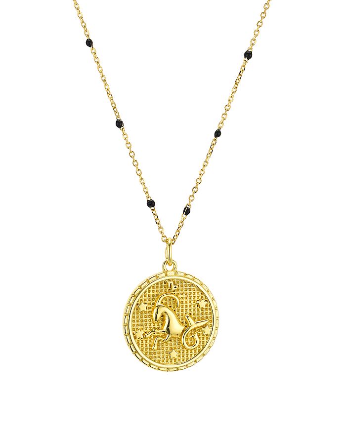 ARGENTO VIVO Zodiac Necklace in 14K Gold-Plated Sterling Silver, 16",826413GBLK