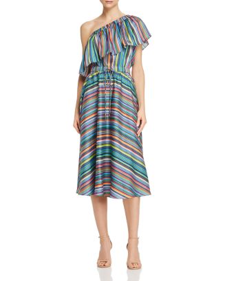 MILLY One-Shoulder Midi Dress | Bloomingdale's