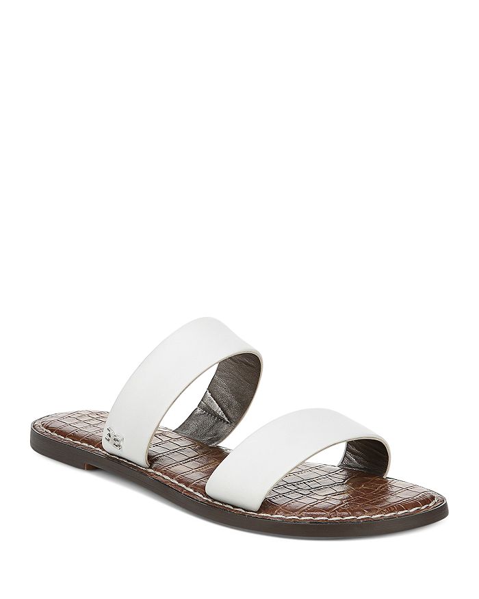 Sam Edelman Gala Two Strap Slide Sandal In White Leather