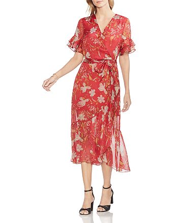 VINCE CAMUTO Wildflower Faux-Wrap Dress | Bloomingdale's