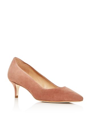 tan kitten heel pumps