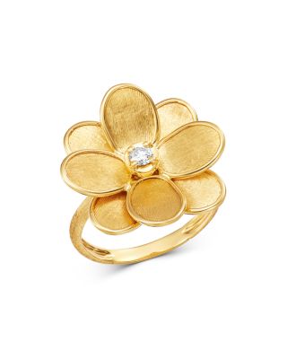 18K Yellow Gold Petali Diamond Flower Ring