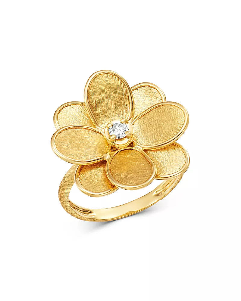 Marco Bicego 18K Yellow Gold Petali Diamond Flower Ring