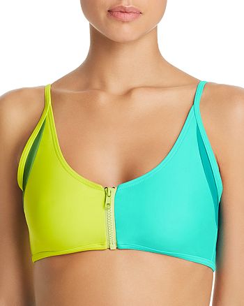 CHROMAT - Mikito Color-Block Zip Bikini Top