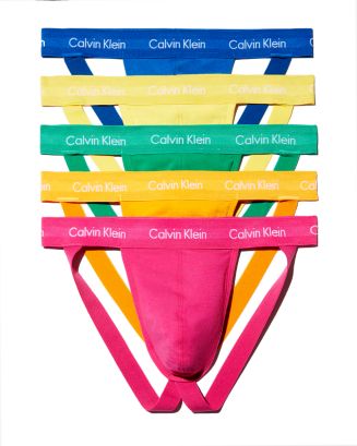 Calvin Klein Men's Underwear Cotton Stretch Hip Brief Pride Pack, Wizard  Gold, Party Pink, Pop Yellow,Blue Cyan, Zen Green, M at  Men's  Clothing store