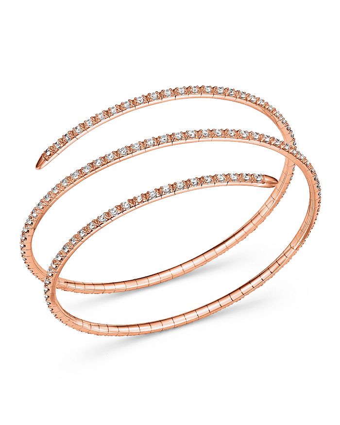 Bloomingdale's Diamond Coil Bracelet In 14k Rose Gold, 3.0 Ct. T.w. - 100% Exclusive In White/rose Gold
