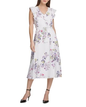 Donna Karan Floral Midi Dress | Bloomingdale's