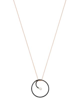 OWN YOUR STORY - 14K Rose Gold Day to Night Black & White Infinity Pendant Necklace, 18"