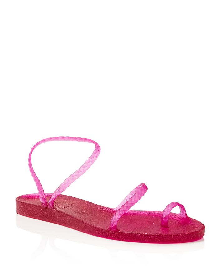 Ancient Greek Sandals Women's Eleftheria Braided Jelly Sandals In Fushia Glitter