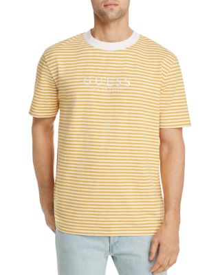 guess t shirt striped yellow