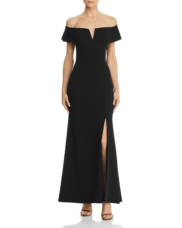 AQUA Off-the-Shoulder A-Line Gown - 100% Exclusive | Bloomingdale's