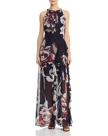 Avery G Floral Back-Tie Gown | Bloomingdale's