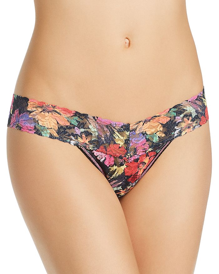 Hanky Panky Low-rise Printed Lace Thong In Summer Nights
