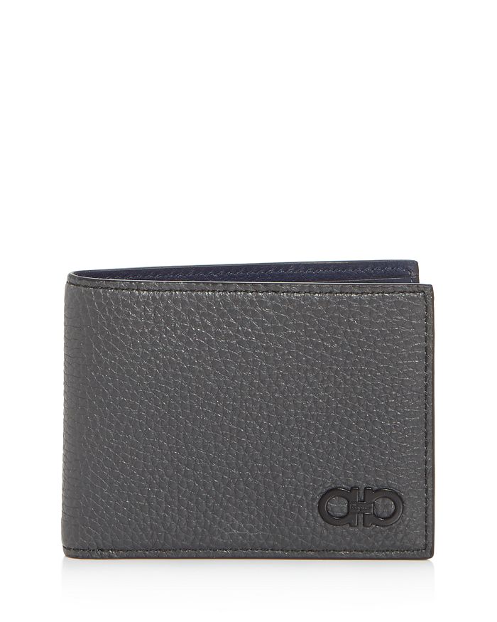 Ferragamo Firenze Colour-block Leather Bifold Wallet In Grey