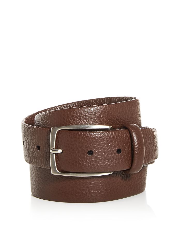 Canali Tubular Leather Belt In Brown