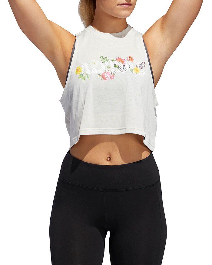 Cropped adidas floral top