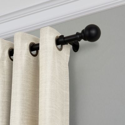 Cordelia Adjustable Curtain Rod with Ball Finials, 86"-120"