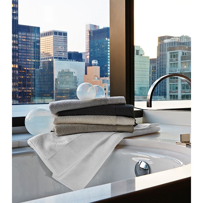 Shop Frette Diamond Bordo Hand Towel - 100% Exclusive In Blue Gray