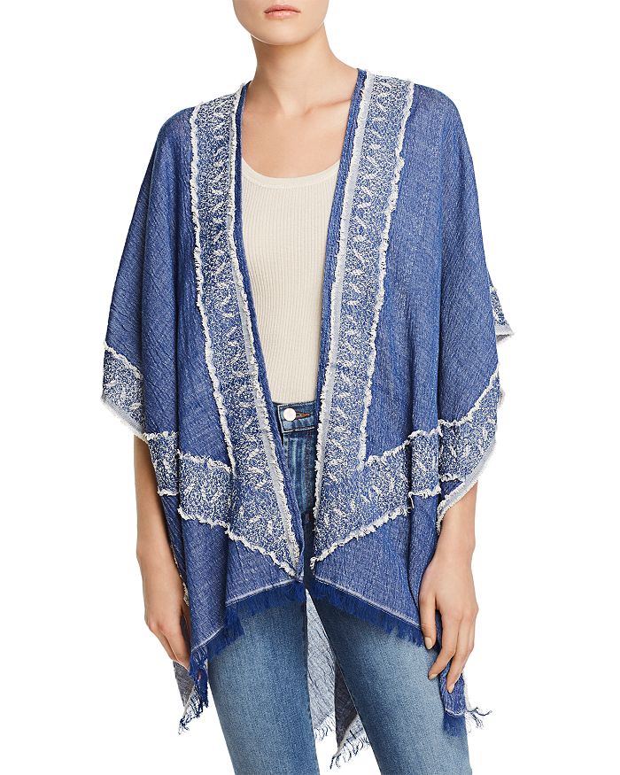 Echo Textured Frayed Ruana In Moonlight | ModeSens