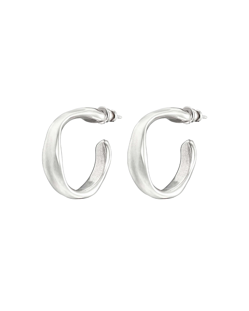 UNOde50 Sterling Silver Plated Wide Hoop Earrings