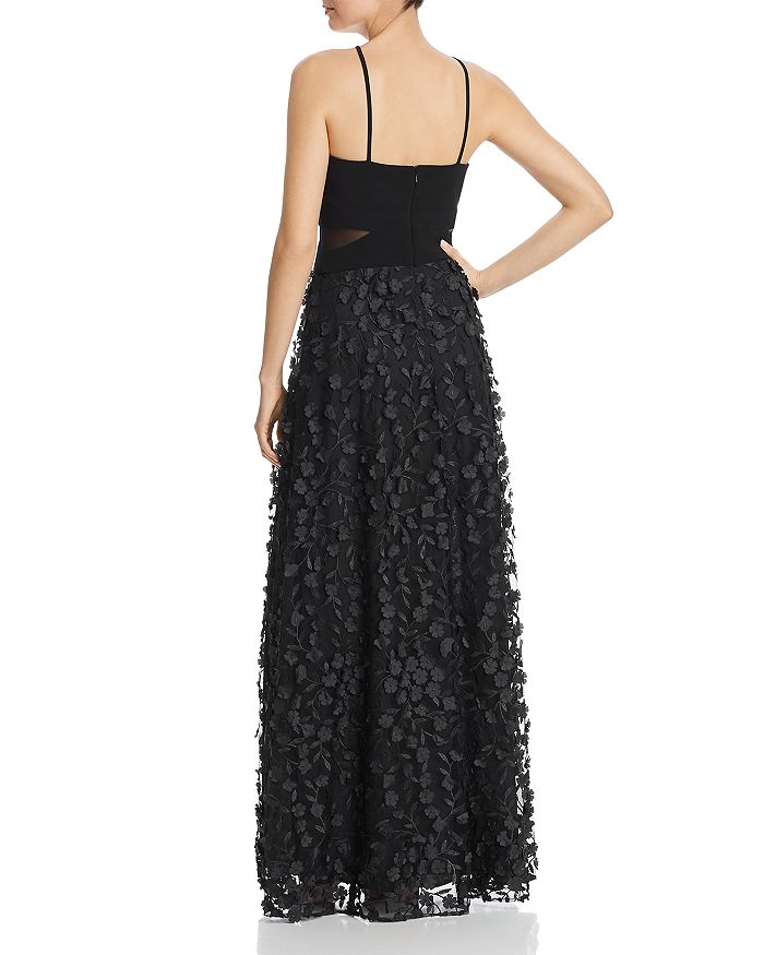 Shop Aqua Floral Applique Gown - 100% Exclusive In Black