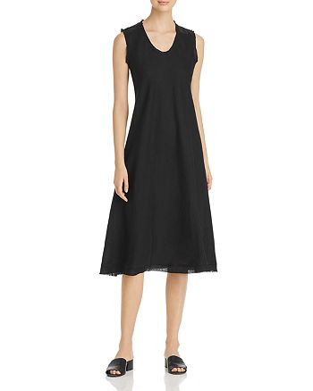 Eileen Fisher Petites Frayed Organic Linen Dress | Bloomingdale's