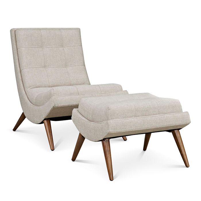 Modway Ramp Upholstered Fabric Lounge Chair Set In Beige