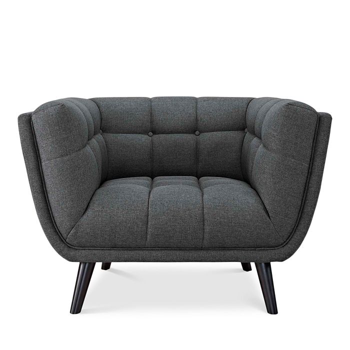 Shop Modway Bestow Upholstered Fabric Armchair In Gray