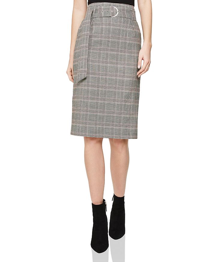 REISS Connie Houndstooth Skirt Bloomingdale s