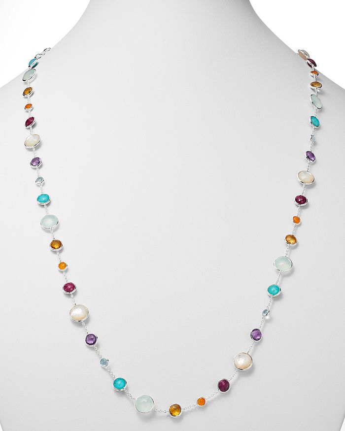 Shop Ippolita Sterling Silver Lollipop Multi-gemstone Lollitini Long Beaded Necklace, 36 In Multi/silver
