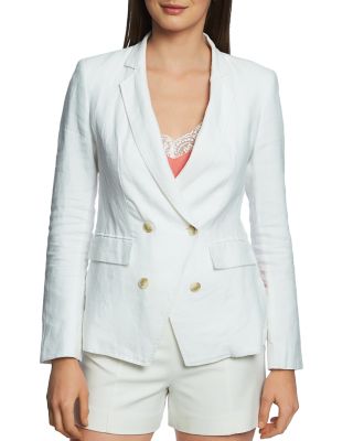 1.STATE Double-Breasted Linen Blazer 