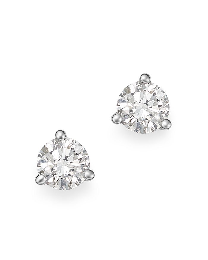 Bloomingdale's Diamond Stud Earrings In 14k White Gold 3-prong Martini Setting, 0.60 Ct. T.w. - 100% Exclusive
