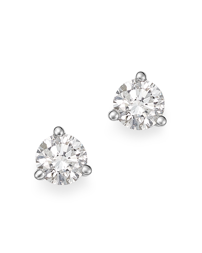 Bloomingdale's Diamond Stud Earrings In 14k White Gold 3-prong Martini Setting, 0.60 Ct. T. W. - Exclusive In White