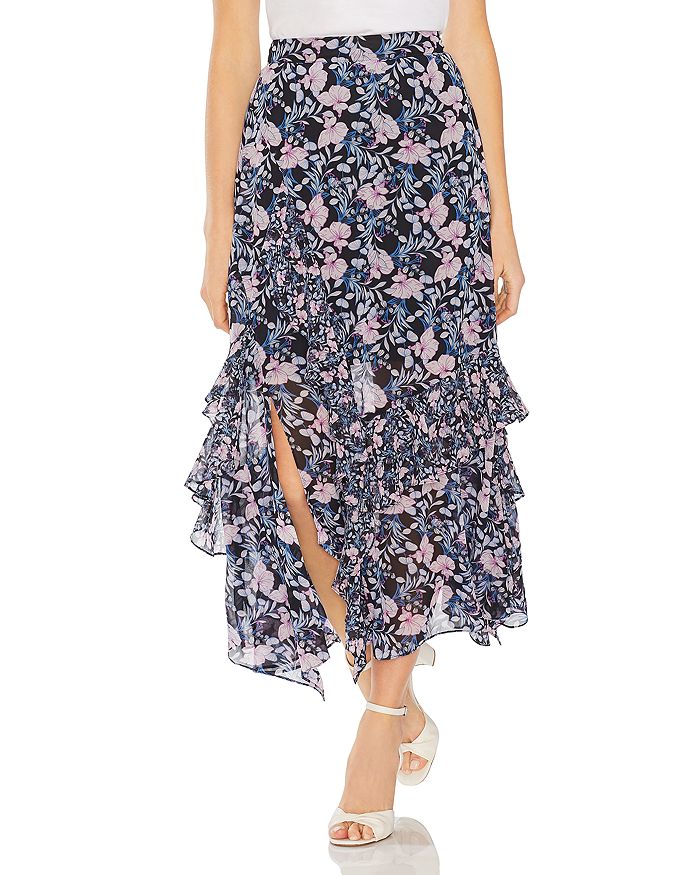 VINCE CAMUTO CHARMING FLORAL TIERED-RUFFLE SKIRT,9139401