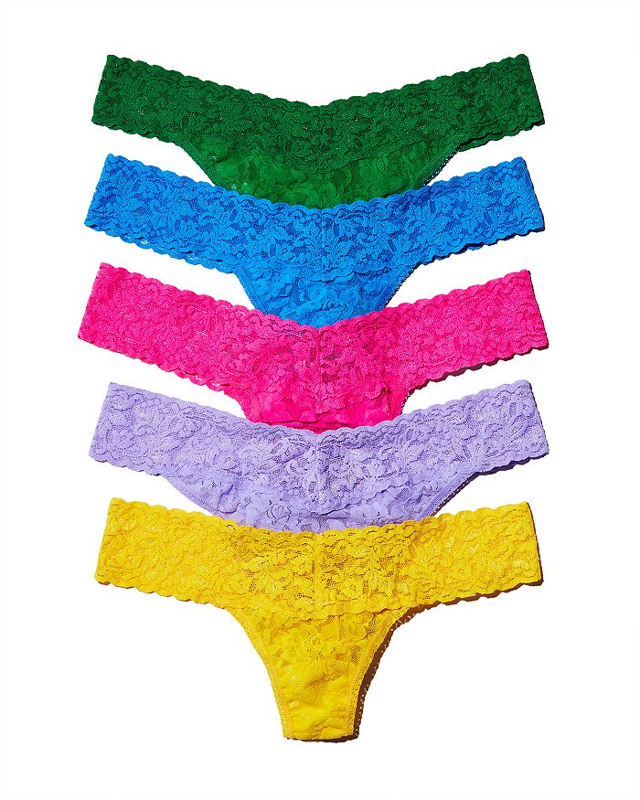 Hanky Panky Signature Low-rise Thongs, Set Of 5 In Summer 2019