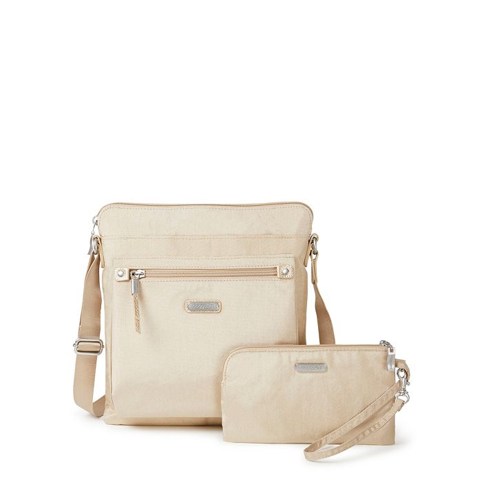Baggallini New Classic Go Bag With Rfid Phone Wristlet In Champagne Shimmer