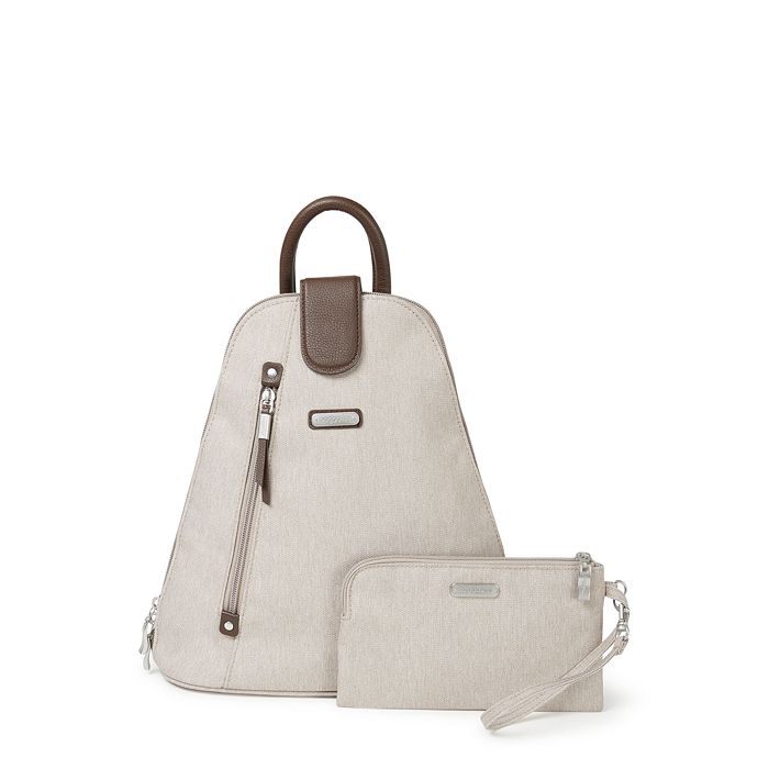 Baggallini New Classic Metro Backpack With Rfid Phone Wristlet In Sand