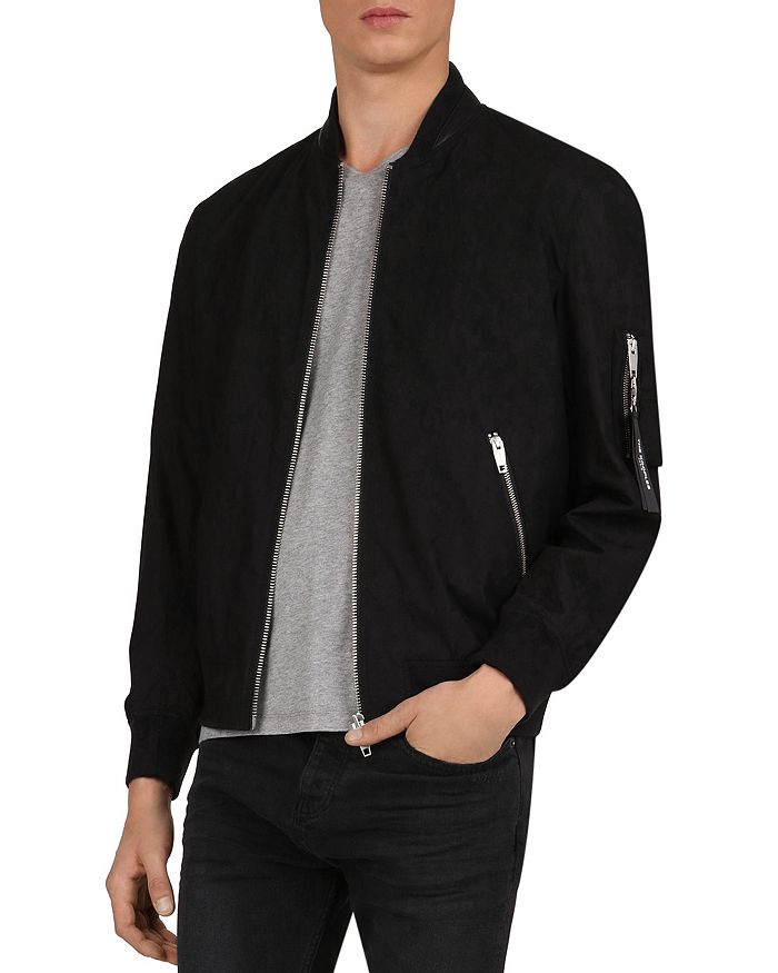 THE KOOPLES COTTON BOMBER JACKET WITH LEATHER-TRIMMED COLLAR,HBLO18021K