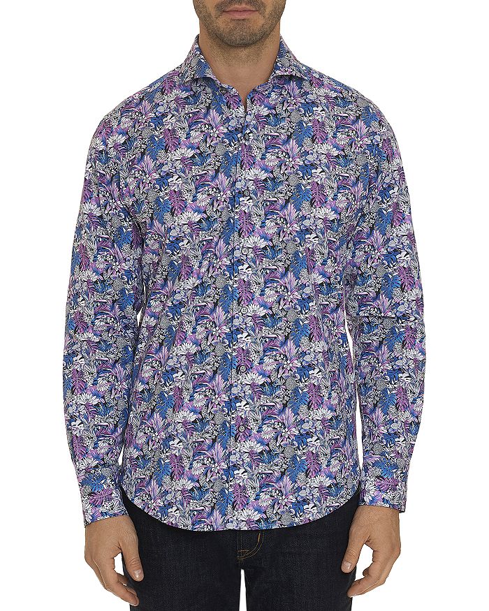 dressing gownRT GRAHAM PALM JUNGLE SHIRT, BLOOMINGDALE'S SLIM FIT - 100% EXCLUSIVE,RP191092TF