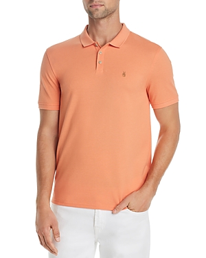 Click to view more detailed imagery on our partner's website John Varvatos Peace Sign Pique Regular Fit Polo Shirt - 100% Exclusive In Papaya