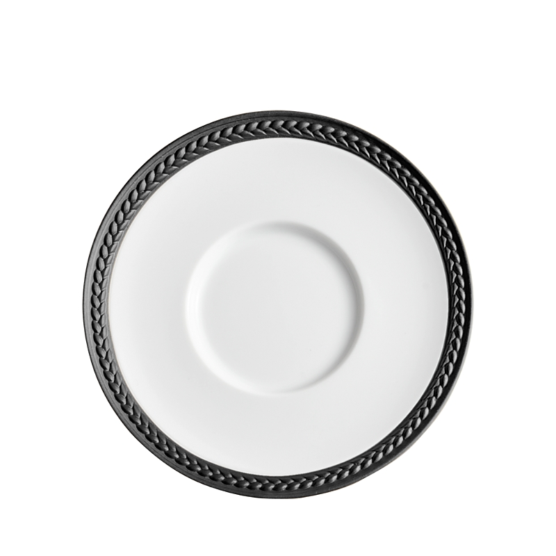 L'objet Soie Tressee Collection Braided Porcelain Plate In Black