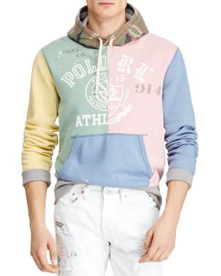 patchwork hoodie polo
